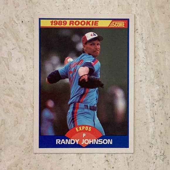 Randy Johnson Rookie Baseball Card P 645 MLB 1989 Score 89 Montreal Expos - Picture 3 of 3
